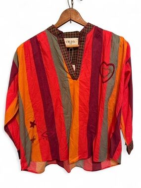 Orlinn Paris Colorful Embroidered Top